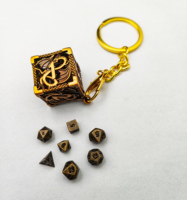 Boîte à dés de jeu DND en alliage de zinc Dragon de sang noir de précision LM avec un jeu de dés miniatures de 6 mm