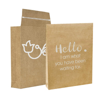Sacs de livraison en carton kraft personnalisé, enveloppes externes à fond plat, courrier en papier, pour vêtements, 50 unités