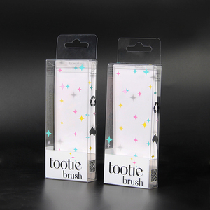 Nhựa trong suốt in <span class=keywords><strong>PVC</strong></span> PP có thể gập lại Pet hộp rõ ràng vỉ bao bì hiển thị bao bì cho các sản phẩm nhỏ với móc - Product Image 1