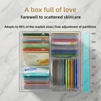 Boîte de rangement pour masques faciaux en acrylique empilable transparente avec séparateurs, design sans couvercle