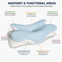 Oreiller en mousse à mémoire de forme moderne en forme de papillon avec logo personnalisé, soutien cervical, vente en gros, directement de l'usine OEM ODM