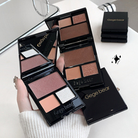 Palette de fards à paupières en cristal 3 couleurs Gege Bear, fini mat et scintillant, facile à estomper, palette de maquillage pour les yeux, idéale pour les débutants