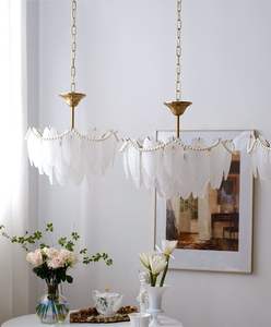 Zeal Lighting, decoración del hogar de alta calidad, comedor, pluma Simple, cristal blanco, luz colgante Nórdica - Product Image 3