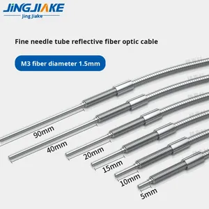 Capteur de <span class=keywords><strong>fibre</strong></span> <span class=keywords><strong>optique</strong></span> à tube à aiguille étendu à réflexion diffuse gainé de métal, type frontal M3M4M6, 5-90 mm en option, BUF37-S10 - Product Image 2