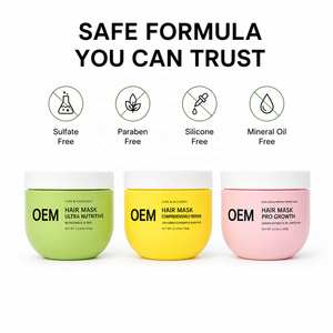 Masque capillaire 3-en-1 personnalisé OEM en marque blanche, ultra-nutritif avec protéines 4D, extrait de gingembre 2X soyeux, huile d'argan et kératine - Product Image 3
