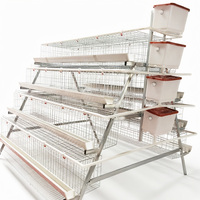 Cage à poulets robuste à 4 niveaux et 4 portes en acier galvanisé, pouvant contenir 128 poules pondeuses