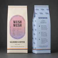 Bolsa de café con fuelle inferior y bolsillo con cremallera, tipo stand-up con válvula para café de especialidad