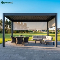 Pergola à toit à lamelles en acier 3x3 3x4, type manuel, légère, facile à installer, pergola d'extérieur pour l'ombrage