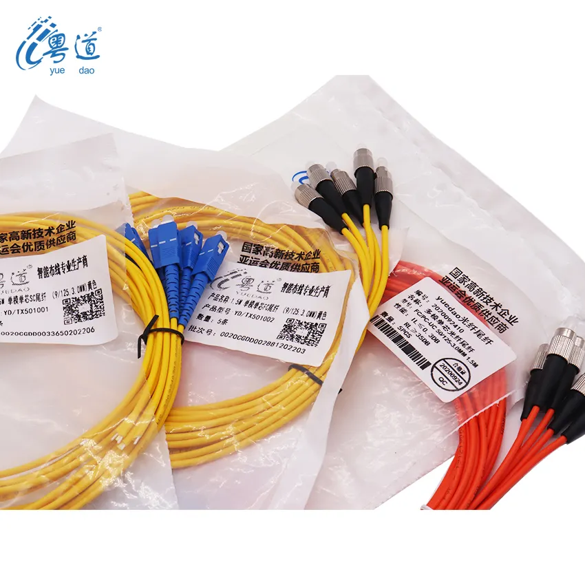 OEM Fiber Pigtail 1M 2M 3M SC LC FC LT Connector Fiber Optic Pigtail YUEDAO