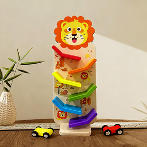 Juguete de Madera para Niños Pequeños, Pista de Carreras con Rampa, Set de Juego de Vehículos para Niños y Niñas de 3 a 6 Años - Product Image 5