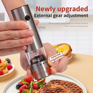 Mini New Design Rechargeable Automatic Silver Salt & <b>Pepper</b> <b>Grinder</b> Set with 12G Capacity Eco-Friendly Electric Operation - Product Image 2