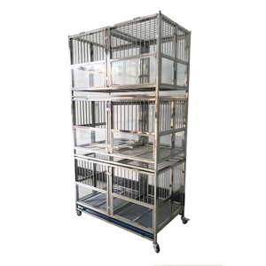 Jaulas para perros <span class=keywords><strong>de</strong></span> vidrio templado <span class=keywords><strong>de</strong></span> acero inoxidable, 3 capas, 6 puertas, <span class=keywords><strong>jaula</strong></span> <span class=keywords><strong>de</strong></span> exhibición para perros plegable <span class=keywords><strong>de</strong></span> alta resistencia, se puede mover, <span class=keywords><strong>jaula</strong></span> apilable para mascotas - Product Image 4