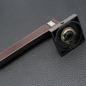 Décoration de serrure de porte intérieure de luxe poli carré doré tubulaire poignée à levier en cuir noir serrure à mortaise de sécurité - Product Image 6