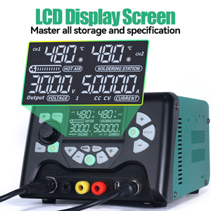 เครื่องจ่ายไฟ DC รุ่น YIHUA 853D 5A II พร้อมสถานีบัดกรีลมร้อน 970W 3 in 1 ชุดหัวแร้งบัดกรี สถานีรีเวิร์คซ่อมแซม งานเชื่อม W288 - Product Image 4