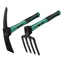 Outils de jardinage à manche en fibre de verre durable, tête en acier au carbone épais, houe et râteau combinés pour la culture des légumes et des terres agricoles