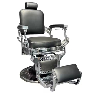 Fashion Gold Red Classic Black Vintage Barber <b>Chair</b> Hydraulic Pump Reclining <b>Chair</b> Barber for Hair Salon - Product Image 2