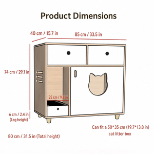 Meuble de toilette pour chat en <span class=keywords><strong>bois</strong></span> avec tiroirs de rangement, anti-fuite, fabrication OEM ODM, vente en gros - Product Image 4