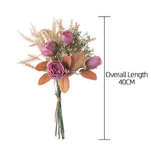 <span class=keywords><strong>Bouquet</strong></span> <span class=keywords><strong>de</strong></span> roses artificielles YC1006 <span class=keywords><strong>de</strong></span> 40 cm avec des accents d'herbe <span class=keywords><strong>de</strong></span> <span class=keywords><strong>blé</strong></span> pour la décoration florale <span class=keywords><strong>de</strong></span> table <span class=keywords><strong>de</strong></span> <span class=keywords><strong>mariage</strong></span> à domicile - Product Image 4