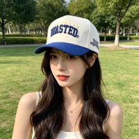 Casquette de baseball structurée en sergé de coton bicolore à 5 panneaux, avec broderie 3D en relief personnalisée, style streetwear, casquette A-Frame, vente en gros