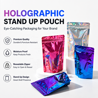 Sac en BOPP auto-adhésif holographique laser pour livraison express de mascara, rouge à lèvres, vêtements, accessoires, cosmétiques