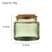 Vente en gros 100ml 200ml bocal à bougie en verre transparent avec bouchon en liège bocal à bougie vert côté droit ambre arc-en-ciel bocal à bougie