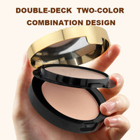 Poudre compacte imperméable à l'eau à haute teneur en pigments, double couche de contrôle de l'huile mate douce et mate à couverture complète, vente en gros