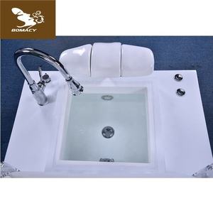 Sillón de Pedicura Bomacy SC-010 con Masaje de Pies, Drenaje, Reposapiés Ajustable, Tina de <span class=keywords><strong>Madera</strong></span> y Vidrio, Equipo de Salón - Product Image 5