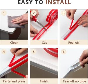 Protectores de Esquinas Transparentes en Forma de U de TPE Rojos para Muebles con Adhesivo Fuerte para Mayor Seguridad - Product Image 4