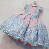 Robe de fête pour bébé fille 2018, robes pour enfants, dentelle, service ODM, design en forme de A, polyester/coton respirant pour 0-2 ans