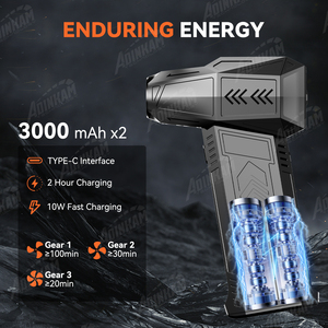 Adinkam Máy Lau Bụi không khí mini chạy điện 130000 vòng/phút Quạt cầm tay di động 2h sạc nhanh máy giặt xe tự làm cấp công nghiệp để làm sạch - Product Image 5