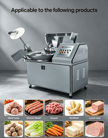 Hachoir à viande automatique 40L à double vitesse, coupe-bol haute performance pour saucisses, boulettes de viande, légumes, ail, avec moteur d'émulsification