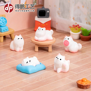 Figura de cachorro samoyedo, decoración de resina en miniatura para casa de muñecas, adorno de escritorio - Product Image 4