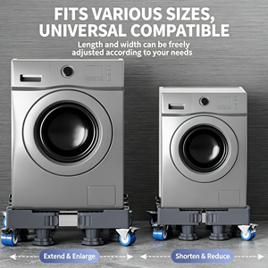 <b>Rolling</b> Appliance Base Swivel Casters Heavy Duty Steel Front Load Ready Smooth Move Portable Washer Stand With Wheels Pro <b>Kit</b> - Product Image 4