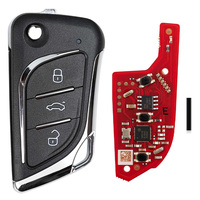 Xhorse Kablolu XKLKS0EN 3 Düğmeli Kesilmemiş Bıçaklı Oto Anahtar Yedekleme İmmobilizer Programlama Aracı Vvdi Key Tool Max için Uzaktan Kumandalı Anahtar