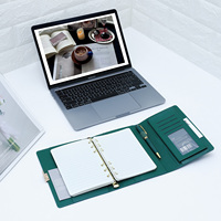 Carnet de notes A6 en cuir PU vegan à 6 anneaux, idéal pour le journaling et les voyages