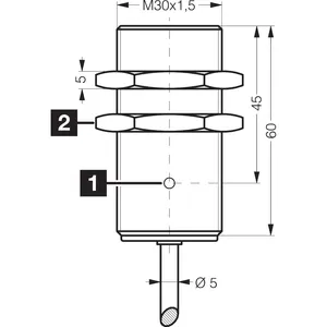 Sensor de proximidad inductivo INE-300 Industrial Serie Extended, cable altamente flexible, amplificador integrado DCC30M22PSLK - Product Image 2