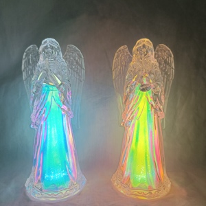 รูปปั้นนางฟ้าสุดหรูพร้อมไฟ LED สีขาวอบอุ่น สำหรับตกแต่งโต๊ะทำงาน เหมาะสำหรับเทศกาลคริสต์มาส - Product Image 3
