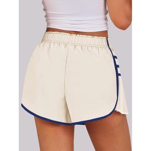 Fisoew Pantalones cortos deportivos para mujer, pantalones cortos deportivos plisados ​​con costuras en contraste, cintura elástica, de secado rápido, para correr - Product Image 4