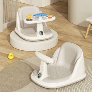 Siège de bain pour bébé avec capteur de température, design anti-basculement pour nourrissons de 0 à 12 mois, grand format, en matériau PP - Product Image 1