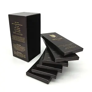 Factory OEM Custom Small Product Gift Packaging Black Paper Chocolate Bar Box