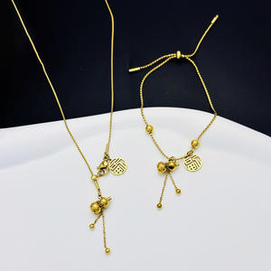 Bracelet pendentif sablier en acier inoxydable plaqué or 18 carats, nouvelle tendance vintage, bijoux pour femme, idéal pour mariage et soirée – Meilleures ventes - Product Image 2