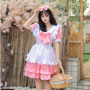 Vestido de Sirvienta Estilo Lolita Japonés, Cuello en V, Línea A, Chifón, Color Caramelo, Disfraz de Princesa para Cosplay - Product Image 3