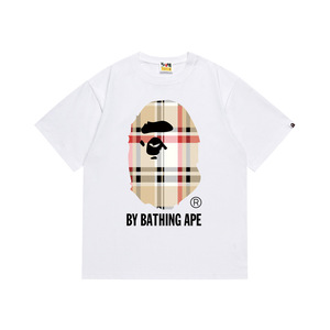 เสื้อยืด Bathing Ape ผู้ชาย สีดำขาว พิมพ์ลายโลโก้ เสื้อยืดแฟชั่นดีไซเนอร์ สตรีทแวร์ 2026 - Product Image 5