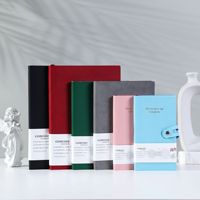 Carnet A5 en cuir PU couleur unie, reliure thermique cousue, papier ligné épais, journal de bureau minimaliste pour entreprise