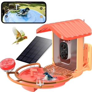 Mangeoire à oiseaux intelligente avec caméra IA, vision en direct HD 2.5K, alimentation solaire, reconnaissance instantanée des espèces d'oiseaux, alertes en <span class=keywords><strong>temps</strong></span> réel, sans fil, cadeau idéal - Product Image 1