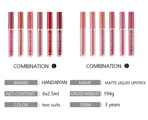 Set de Lápiz Labial Líquido Mate, Maquillaje Labial Impermeable para Chicas y Mujeres, Kit de Brillo Labial Multicolor, Venta al por Mayor, Larga Duración, Maquiagem - Product Image 4