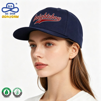 Gorras de Béisbol Snapback de Estilo Hiphop Azul Marino con Logotipo Brightshow Bordado Personalizado en Tela Premium para Uso Casual en la Calle