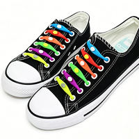 En gros Lacets élastiques en silicone sans nœud à tête ronde, multicolores, accessoires de chaussures pour baskets de course