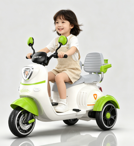 Double Seat <strong>12V</strong> 4.5AH 380*2 Motor Kids Electric <strong>Motorcycle</strong> <strong>Ride</strong> <strong>on</strong> Tricycle with Remote Control for Parent-child Outdoor Play - Product Image 2