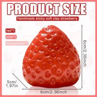 Eco CPC TPR 3Pcs Big Taba Squishies Strawberry Squeeze Toys for Stress Relief Gift